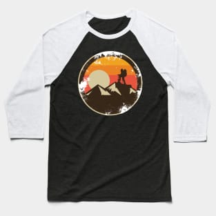 Vintage Rock Climbing - Mountain Climbing Baseball T-Shirt